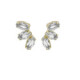 Las Estaciones climber crystal earrings in gold plating. image