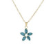 Las Estaciones flower aquamarine necklace in gold plating. image