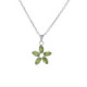 Collar corto flor verde elaborado en plata image