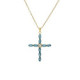 Las Estaciones cross aquamarine necklace in gold plating. image