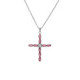 Collar corto cruz rosa elaborado en plata image