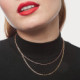 Thin tube chain necklace 45 cm in rose gold plating cover