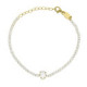 Eunoia gold-plated adjustable bracelet with crystal in mini zircons and teardrop shape