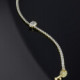 Eunoia gold-plated adjustable bracelet with crystal in mini zircons and teardrop shape cover
