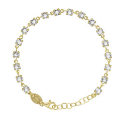 Eunoia gold-plated adjustable bracelet with crystal in mini zircons shape