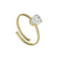 Eunoia gold-plated adjustable ring with crystal in tear shape