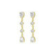 Eunoia gold-plated long earrings with crystal in tears shape
