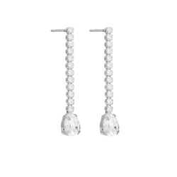 Eunoia sterling silver long earrings with crystal in mini zircons and teardrop shape