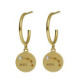 Zodiac aries crystal hoop earrings in gold plating image