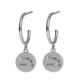 Zodiac aries crystal hoop earrings in silver image