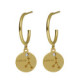 Zodiac cancer crystal hoop earrings in gold plating image