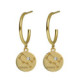 Zodiac gemini crystal hoop earrings in gold plating image