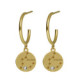 Zodiac pisces crystal hoop earrings in gold plating