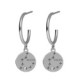 Zodiac pisces crystal hoop earrings in silver