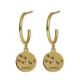 Zodiac taurus crystal hoop earrings in gold plating image
