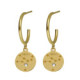 Zodiac virgo crystal hoop earrings in gold plating image