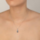 Louis tear denim blue necklace in silver cover