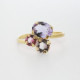 Alexandra crystals violet ring in gold plating. cover