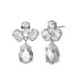 Blooming tear crystal earrings in silver image