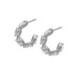 Maisie sterling silver hoop earrings with white in marquise shape image