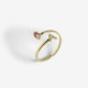 THENAME letter W light rose ring in gold plating image