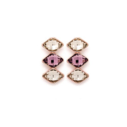 Classic antique pink earrings in rose gold plating in gold plating