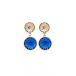 Basic double M sapphire earrings in gold plating