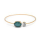 Miah oval royal green cane bracelet in gold plating image