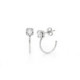 Minimal crystal hoop earrings in silver