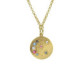 Collar placa redonda con una luna en multicolor bañado en oro image