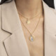 Charming moon multicolour necklace in gold plating cover