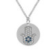 Charming fatima hand crystal necklace in silver image