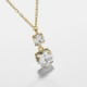 Well-loved gold-plated short necklace with white crystal in heart shape cover