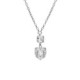 Well-loved sterling silver short necklace with white crystal in heart shape image
