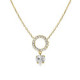 Well-loved gold-plated short necklace with white crystal in heart shape image