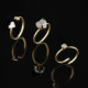Well-loved gold-plated adjustable ring with white crystal in circle shape cover