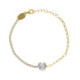 Well-loved gold-plated adjustable bracelet with white crystal in heart shape image