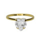 Well-loved gold-plated adjustable ring with white crystal in heart shape image