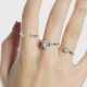 Well-loved sterling silver adjustable ring with white crystal in heart shape cover