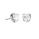Well-loved sterling silver stud earrings with white crystal in heart shape image