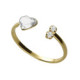 Well-loved gold-plated adjustable ring with white crystal in heart shape image