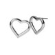 Well-loved sterling silver short earrings in heart shape