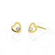 Kids heart crystal earrings in gold plating image