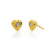 Kids gold-plated stud earrings with white in heart shape image