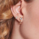 Lovers heart crystal earrings in rose gold plating in gold plating cover
