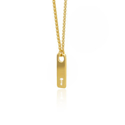 Pure Love key crystal necklace in gold plating