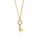 Pure Love key crystal necklace in gold plating image