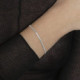 Well-loved sterling silver adjustable bracelet with white crystal in waterfall shape cover