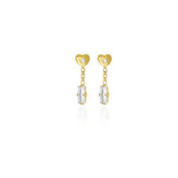 Pure Love heart crystal earrings in gold plating