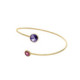 Basic XS double crystal violet and tanzanite bracelet in gold plating image